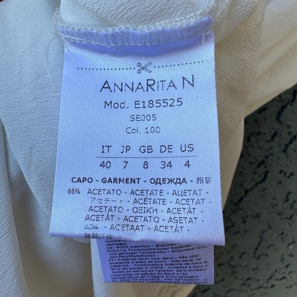 ANNARITA N Crochet Eyelet Summer Sun Midi Dress in White Sz. 4 - Picture 9 of 10